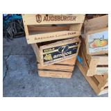Wooden Crate Collection including Augsburger American Lager Beer, 7 Amigos Chilean Product, and Eliana Produce of Chile