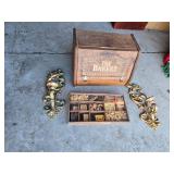 Wooden Bakery Box, Decorative Wall Plaques, and Shadow Box of Dried Goods