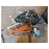 Extension cords and power strips including GE Instajack and Power Sentry, various colors and lengths