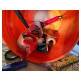 Assorted Hardware and Painting Supplies including Scotch Painting Tape, General Purpose Tape, and Accessories