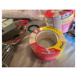 Assorted Hardware and Painting Supplies including Scotch Painting Tape, General Purpose Tape, and Accessories