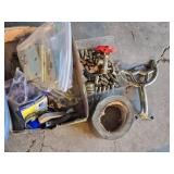 CRC White Lithium Grease (Partials) and Miscellaneous Hardware Items including Green Rope, Hinges, and Brass Fittings