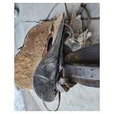 Vintage Western Saddle and Tack Set including Saddle, Stirrups, Reins, and Rope