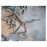 Vintage Western Saddle and Tack Set including Saddle, Stirrups, Reins, and Rope