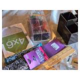 Office Supplies Lot including Storage Drawers, Rulers, and Desk Accessories