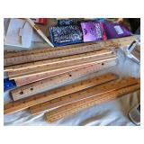 Office Supplies Lot including Storage Drawers, Rulers, and Desk Accessories