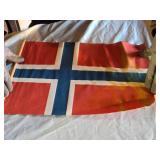 Various topographic maps from Ohio, a Globemaster 12 Inch Diameter Globe, and a red, white, and blue Norwegian flag