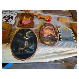 Collection of Vintage Style Tavern Signs and Home Decor Items including Wood Plaques and Engravings