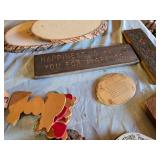 Collection of Vintage Style Tavern Signs and Home Decor Items including Wood Plaques and Engravings