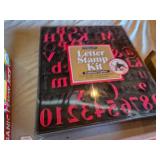 Letter Stamp Kit, Paints, and Rubber Stamps