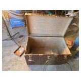 Vintage Steamer Trunk with Brass Hardware