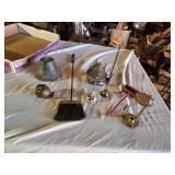 Assorted Vintage including Bells, Oil Can, Lamp and more