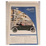 Vintage Buick and Overland Car Advertisements