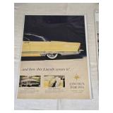 Vintage Automobile Advertisement Collection including Lincoln, Mercury, and Chrysler Ads