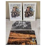 Vintage Art and Music Poster Collection including Norman Rockwell Saturday Evening Post Covers, Crook Bros Photo, and Bluegrass Concert Poster
