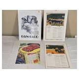Vintage Car Advertisements Collection including Panhard and Willys Ads