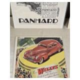 Vintage Car Advertisements Collection including Panhard and Willys Ads