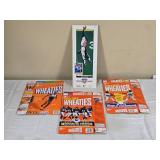 Lot of Wheaties Memorabilia Including Dan Gladden Poster and 1991 Minnesota Twins Wheaties Boxes One Signed by Kirby Puckett and Kent HrBek