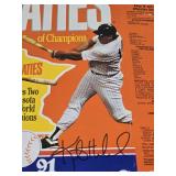 Lot of Wheaties Memorabilia Including Dan Gladden Poster and 1991 Minnesota Twins Wheaties Boxes One Signed by Kirby Puckett and Kent HrBek