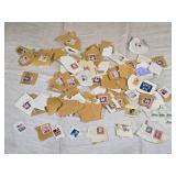 Lot of Vintage Postage Stamps and Cutouts