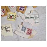 Lot of Vintage Postage Stamps and Cutouts