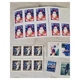 Lot of Vintage UNUSED USA Postage Stamps Including Christmas, Love, and Aviation Themes