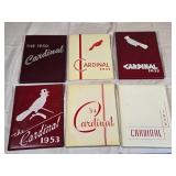 Set of 6 Cardinal Yearbooks 1950-1955 - marshall