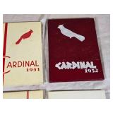 Set of 6 Cardinal Yearbooks 1950-1955 - marshall