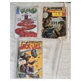 Lot of 3 Vintage Comic Books Including DC Star Spangled War Stories, Jack and Jill, and Stupid