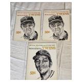 Lot of 3 1975 Minnesota Twins Baseball Program and Scorecards
