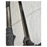 Antique Knights Of Pythias Ceremonial FCB Sword with Eagle and Sheath