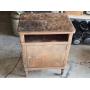 Wooden Cabinet with Hinged Door and Open Shelf