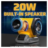 OHYES | Bluetooth Speaker Compatible with DeWALT 20v Max Battery with USB (Battery not Included)
