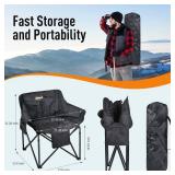 MZQLN  | Oversized Heated Camping Chair with Battery Pack and 3 Heat Levels, Portable Heated Folding Chair