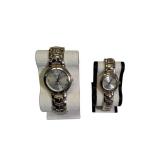 Geneva stainless steel watch set for him and her.