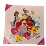 Three Disney pictures on canvases: Mickey Mouse, Disney Princess, and The Nightmare Before Christmas.