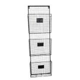 Design Styles| 3-Tier Distressed Black Metal Vintage Wall File Organizer