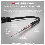 Monster Essentials Premium Subwoofer Cable Connector for Home Theaters and Cars, RCA Subwoofer Audio Cable, 13.1ft