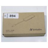 Verbatim 9-in-1 USB C Hub Adapter - 100W Power Delivery, USB 3.0, SD Card Readers, Gigabit LAN, 3.5mm Port for USB C Laptops