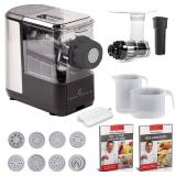 NEW EMERIL LAGASSE Pasta & Beyond, Automatic Pasta and Noodle Maker with Slow Juicer - 8 Pasta Shaping Discs Black