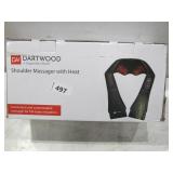 Dartwood Neck, Shoulder and Back Massager with Soothing Heat and Deep Tissue Kneading for Body and Muscle Pain Relief at Home, Office, and Cars