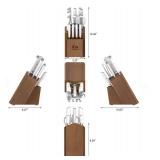 Cangshan L1 Series 12-Piece Knife Block Set with 4 Steak Knives, Forged German Steel - WHITE - Cracked Handles