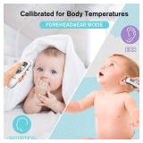 Thermometer for Adults,Touchless Digital Infrared Thermometer for Fever, Ear and Forehead Thermometer for Baby and Kids, with LCD Screen, Memory Recall, Fever Alarm