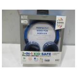 NEW Altec Lansing 2-in-1 Bluetooth Kid-Safe Headphones - Knight Blue