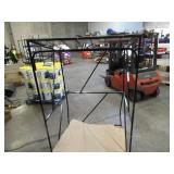 Welded Black Metal Frame Built to Fit Onto Pallets with Angled Roof - Perfect for Projects