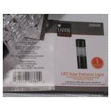 NEW 4 Pack of Living Accents Black Solar Powered LED Bollard Lights