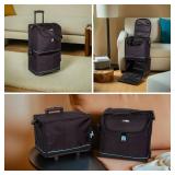 NEW ArtBin 6922SP Tote Express Rolling Portable Art Craft & Sewing Storage Organizer Bag with Wheels-Fits Sewing Machine, Black/Aqua