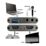 Vanco CAPT4K1 4K HDMI to USB Capture with Audio Embedding / De-Embedding - GRAY