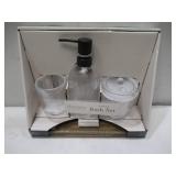 NEW Details by Becki Owens 4-Piece Glass Bath Accessory Set - NEW Ridge