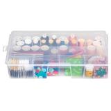 NEW ArtBin 7003AB Sew-Lutions Sewing Supply Storage System with Lift-Out Thread Spool Tray, [1] Plastic Storage Case, Clear